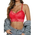 thumbnail image 2 of Lace Bralettes for Women Padded Bralette Camisole Racerback Crop Top Floral Lace Bralettes V Neck, 2 of 5