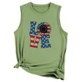 thumbnail image 2 of Usmixi Womens Tank Tops Love Letter Print Round Neck Sleeveless Shirts 4th July Independence Day Plus Size Breathable Vest Blouses Green XXL, 2 of 3