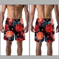 thumbnail image 3 of luoweisi Men's Beach Shorts Quick Dry Swim Trunks with Mesh Lining Flower L, 3 of 5