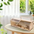 thumbnail image 3 of Wooden Hamster Cage 31.5"L×15.7"W×15.7"H, Openable Mesh Top & Clear Acrylic Panels, Lock Design Habitat for Syrian Dwarf Hamsters and Mice, 3 of 9