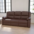 thumbnail image 2 of Flash Furniture Harmony Series Brown LeatherSoft Sofa with Two Built-In Recliners, 2 of 12