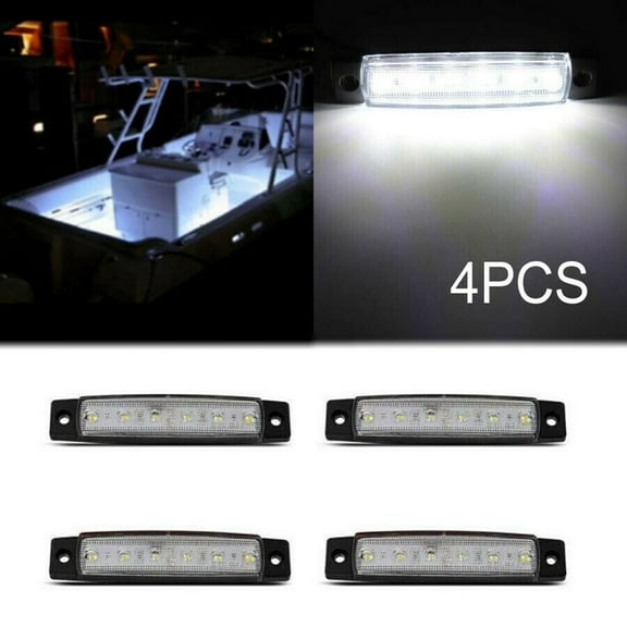 chengsi 4 Pcs Led Strip Light Cool Courtesy Lights DC 12-24V Marine Grade Utility White 3.8 X 0.8 X 0.4 Inch 6 LED Durable