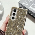thumbnail image 3 of Allytech for Galaxy Z Fold 3 Case Glitter, Bling Rhinestone Slim Fit Shell Shockproof Bumper Anti-Scratch TPU Rugged Phone Case Cover for Samsung Galaxy Z Fold 3 - Gold, 3 of 6