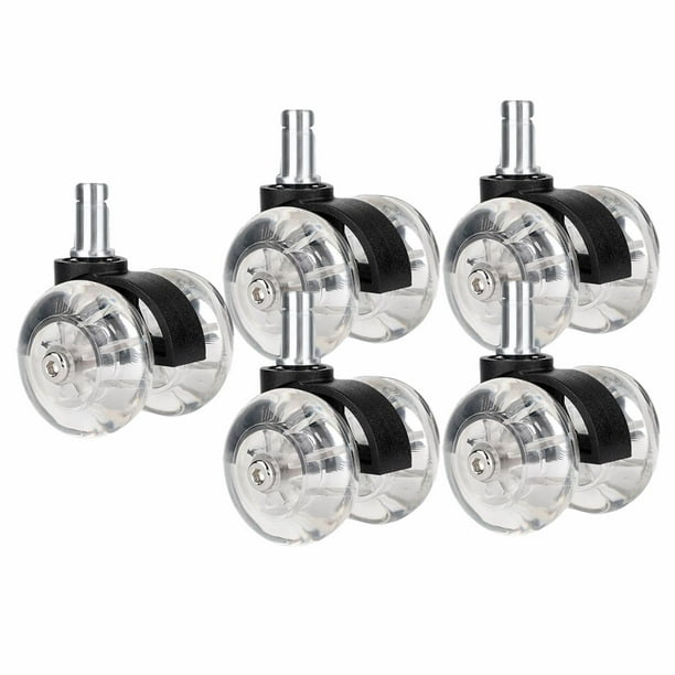 Ruedas universales para silla de oficina, 5 unidades, de repuesto, giratorias 360 degree, silenciosas, para escritorio Negro A