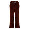 thumbnail image 5 of SERTG Men's Winter Trousers Solid Color Double Faced Fleece Pants Thickened Warm Drawstring Elastic Thermal Soft Casual Homewear Trousers(Red,XL), 5 of 6
