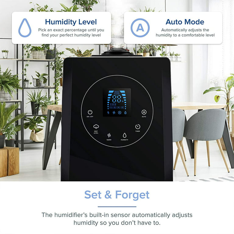 LEVOIT Humidifiers for Bedroom Large Room Home, 6L Warm and Cool Mist  Ultrasonic Air Vaporizer for Plants and Whole House, Built-in Humidity  Sensor