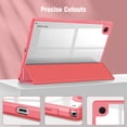 thumbnail image 4 of Fintie Shockproof Case for Samsung Galaxy Tab A8 10.5 inch 2022 Tablet Model SM-X200/X205/X207, Slim Cover Clear Transparent Back Shell with Auto Wake/Sleep, Pink, 4 of 9