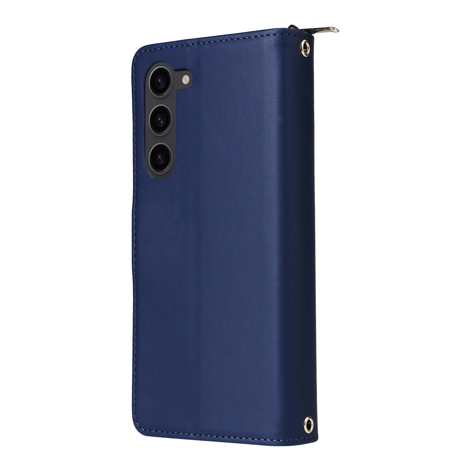 for Samsung Galaxy S23 Crossbody Wallet Case with 9 Card Holders, Cash Slot, Photo Slot, Zipper Pocket PU Leather Magnetic Snap Wallet Phone Case with Flip Stand & Wrist Strap & Lanyard, Blue