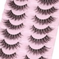 thumbnail image 2 of False Eyelashes Natural Look Clear Band Lashes Cat Eye Faux Mink Eyelashes 3D Volume Fake Lashes Wispy Strip Lashes Pack, 2 of 14