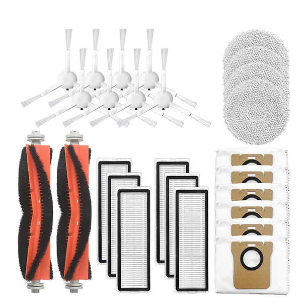 Kit de piezas de repuesto de 26 piezas, cepillo lateral principal, filtro Hepa, paño de fregona
