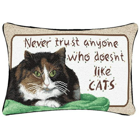 Manual Woodworkers & Weavers Never Trust Like Cats Word Lumbar Pillow