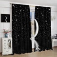 thumbnail image 4 of Moon Curtains, Night Starry Sky Abstract White New Moon Fantasy Shiny Galaxy Space Print Window Treatments for Bedroom Living Room 84x84in, 4 of 6