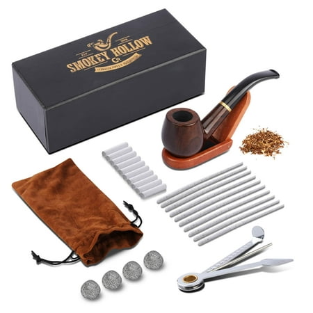 Tobacco Pipe | Pipes for Smoking Tobacco | Stylish, Cool and Distinguished Starter Pipe Kit | The Perfect Gift for a Classy Gentleman by Smokey Hollow