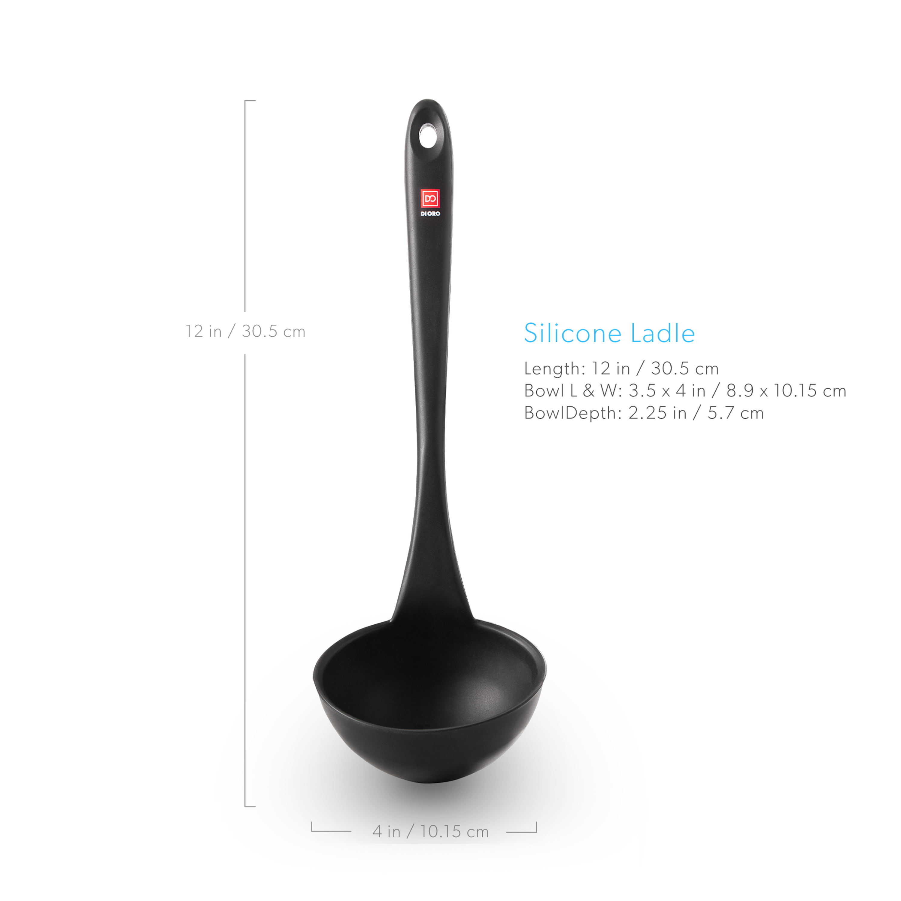 DI ORO Silicone Ladle & Spoons for Cooking – Large Kitchen Spoons for  Mixing, Serving, & Stirring - Soup Ladle with Wide Bowl - High Heat  Silicone