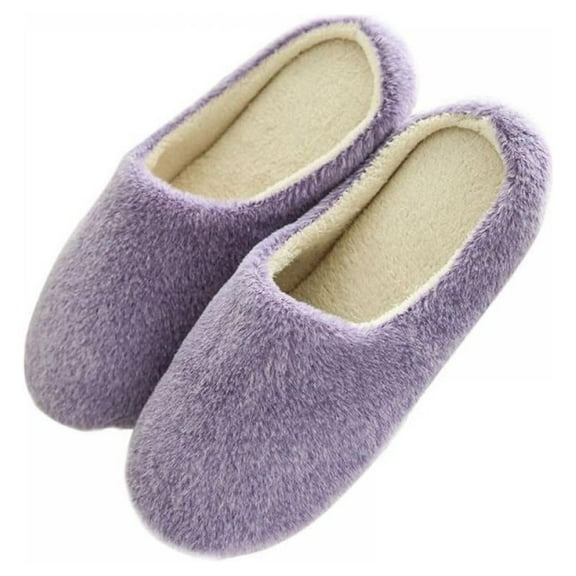 Womens Memory Foam Slippers, Slip on House Slippers for Women Indoor Outdoor, Women's Bedroom Slippers Non-Slip Hard Sole, Warm Soft Flannel Lining Woman Slippers
