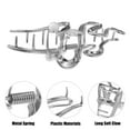thumbnail image 4 of Unique Bargains 1pc Metal Hair Claws Hair Clips Hair Barrettes for Women Silver Tone 4.65''x1.85''x1.42'', 4 of 7