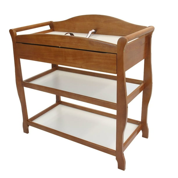 Sleigh Style Wood Changing Table with Drawer