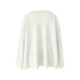 thumbnail image 3 of Scyoekwg Womens Tops Dressy Casual Loose Comfy Blouses Basic Tops Crew Neck Knit Sweater Solid Color Long Sleeve Blouses (Beige,S), 3 of 4
