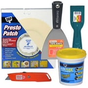 AWF PRO Drywall Patch Repair Kit - Includes Presto Patch, Spackling, Tape and Utility Knives, and Sandbar. Repairs up to 4" Holes in Standard 1/2" Drywall. Get Professional Results That Won't Crack