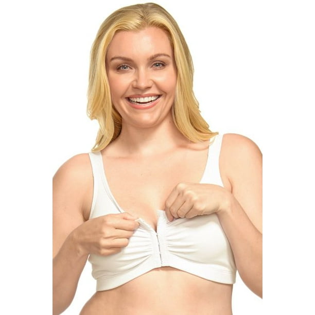 Q-T Intimates Womens Front Hook Pocket Bra - Front Closure Maternity  Lingerie - Nude Beige, 32 