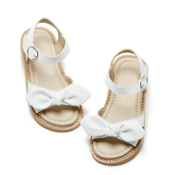Kiderence Toddler Girls Slides Sandals Kids Sandals Little Girls Shoes Toddler (CK696-White-13M)