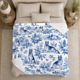 thumbnail image 5 of Chinoiserie German Shepherd Dog Garden Scene, Festive Pet Portrait Pattern, Warm Flannel Blanket for Living Room and Reading Nook, Dog Lovers Friendship Gift, Pet Lover Home Decor, 5 of 9