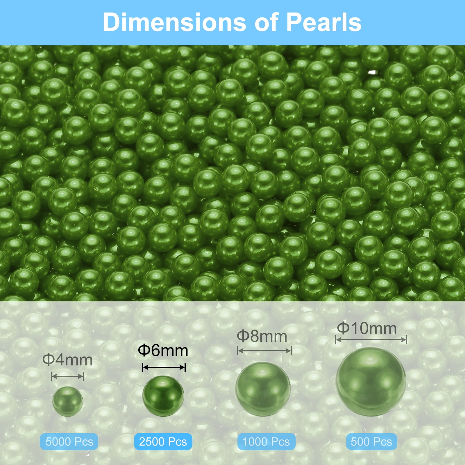 Unique Bargains Durable Faux Pearl for Crafting No Hole Pearls for Vase Fillers Dark Green