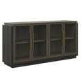 thumbnail image 7 of BELLEZE Sideboard Buffet Cabinet, Modern Wood Glass-Buffet-Sideboard with Storage, Console Table for Kitchen, Dinning Room, Living Room, Hallway, or Entrance - Brixston (Brown), 7 of 7