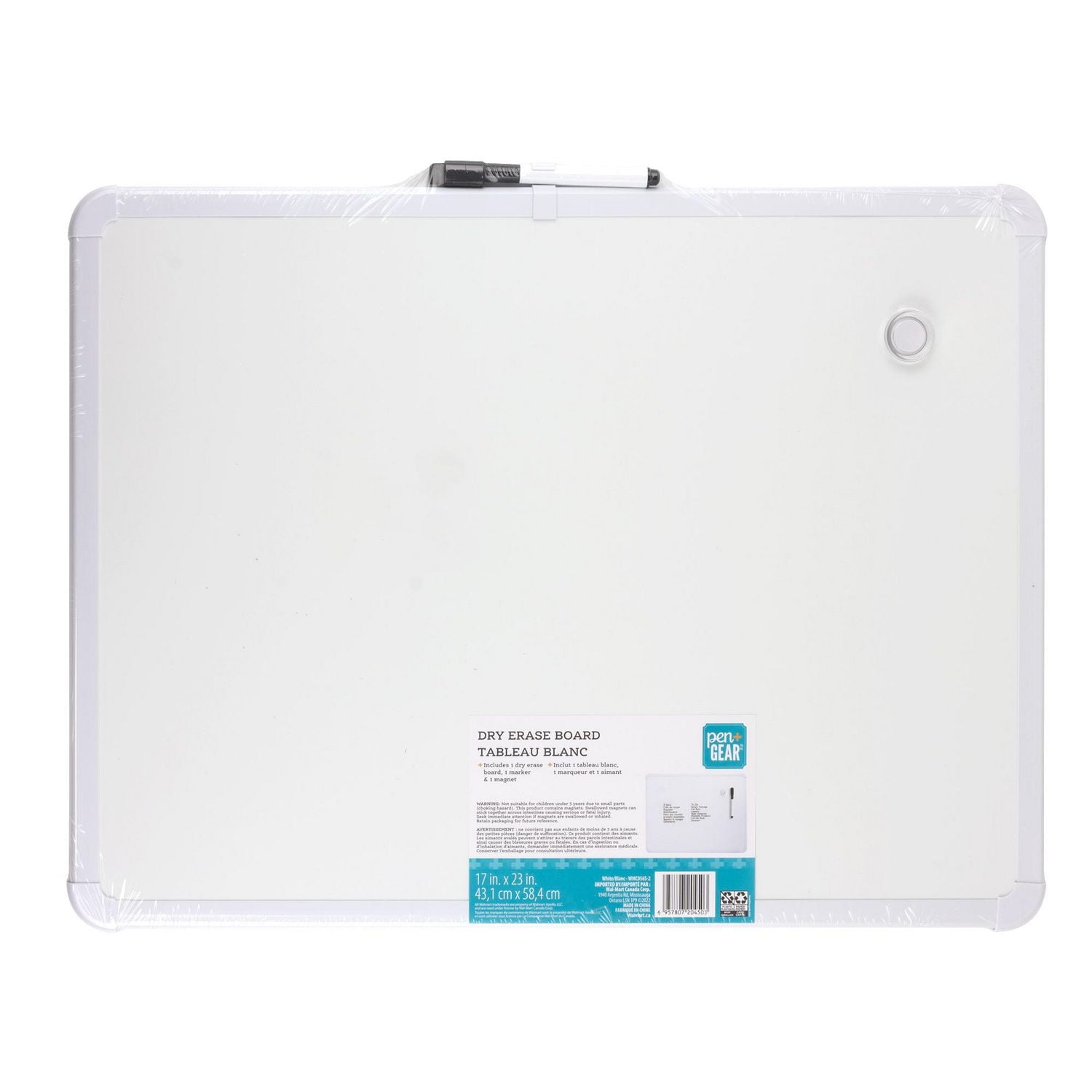 PG 17X23 PLASTIC WHITE FRAME DRY ERASE BOARD