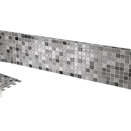 Discount Bathroom Tiles - Mosaic Backsplash Tiles - Set Of 6 Black And White