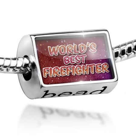 Bead Worlds best Firefighter, happy sparkels Charm Fits All European (Best Firefighters In The World)
