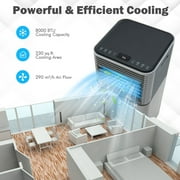 Costway 5000 BTU 8000 BTU ASHRAE Portable Air Conditioner 3-in-1 Air Cooler w/Dehumidifier & Fan Mode Grey