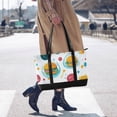 thumbnail image 4 of FORMRS Canvas Laptop Tote Bag for Women with 15.6" Computer Compartments Shoulder Handbag, Bubbles Hamburger, 4 of 7