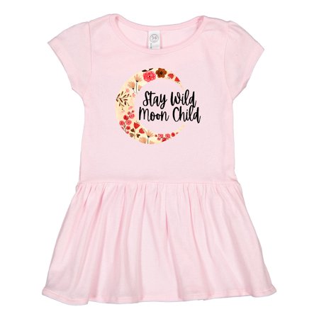 

Inktastic Baby Stay Wild Moon Child Crescent Moon with Flowers Gift Toddler Girl Dress