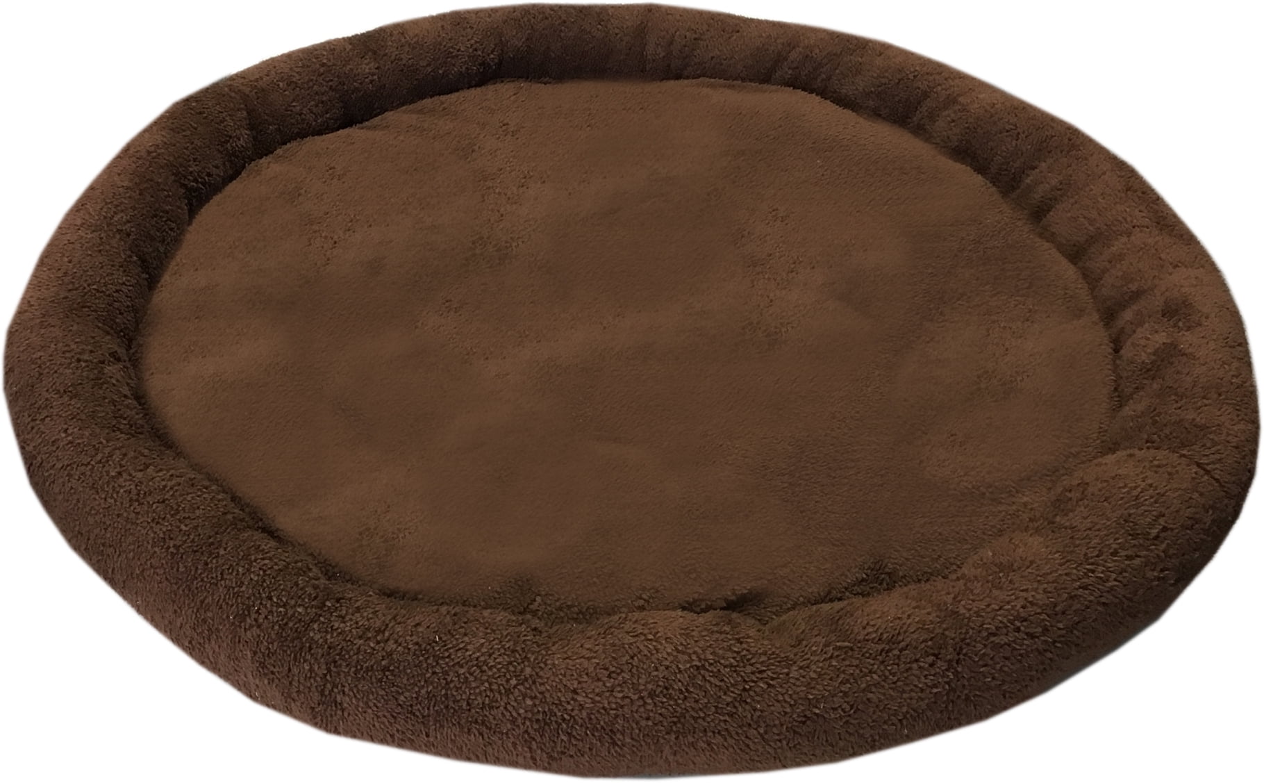 Dog Palace Round Colossal Soft Fleece Dog Bed, Brown