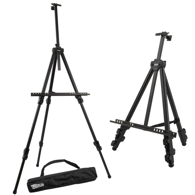 SATYAM KRAFT Pack of 2 Wooden Foldable and Lightweight Tripod Easel Stand  with Black Chalk Board for displaying Great Artwork, New Year Decoration  (Pack of 2) (30 x 16.5 cm) : : Office Products