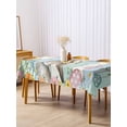 thumbnail image 3 of Blue Green Easter Bunny Rectangle Tablecloth, Spring Easter Eggs Floral Wooden Waterproof & StainResistant Tablecloth, Washable Oil-proof Table Cover for Dining/Party/Wedding/Camping/Buffet 54x108 In, 3 of 9