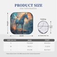thumbnail image 3 of Honeii Forest Lake White Horse Print Foldable Car Sun Shade for Windshield, 2-Piece UV Protection Shade, Protects Car Interior, Ideal for Cars, Trucks, SUVs-Small, 3 of 6