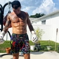 thumbnail image 2 of Neon Paint Splatter Mesh Shorts, 2 of 5