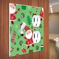 thumbnail image 3 of WIRESTER Double 1-Gang Toggle Light and 1-Gang Duplex Outlet Switch Plate/Wall Plate Cover, Light Green Happy Santa Christmas Pattern, 3 of 6