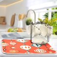 thumbnail image 5 of Yayeee Dish Drying Mat for Kitchen Counter 18"x24" Microfiber Absorbent Pad, Retro Christmas Ornaments Pattern, 5 of 7