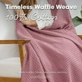 thumbnail image 4 of Comfy Cubs 100% Cotton Waffle Weave Blanket - Soft Lightweight Blankets (Mauve, 50" X 60"), 4 of 7