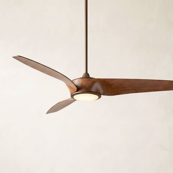 56" Casa Vieja Como Modern Indoor Ceiling Fan with Dimmable LED Light Remote Control Oil Rubbed Bronze Koa Brown for Living Room Kitchen House Bedroom