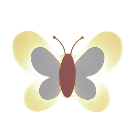 LED Butterfly Wall Lamp 14W 85-265v Children Bedroom Modern Lamps,White Wing & Pink