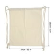 thumbnail image 2 of Unique Bargains Cotton Drawstring Bags Cotton Canvas Drawstring Backpack Foldable Sports Gym Bags Beige, 2 of 6