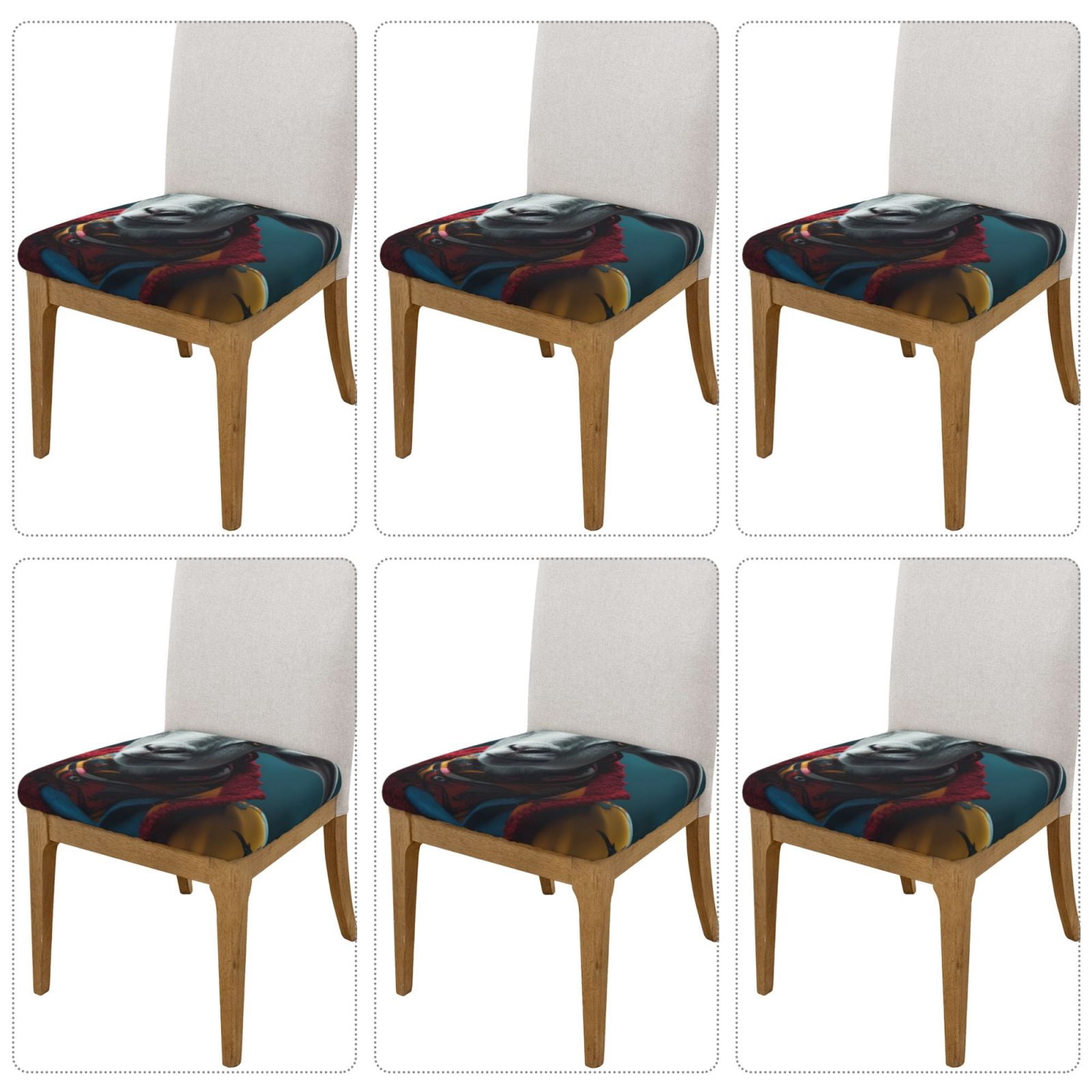Vsdgher Surrealist Goat Couch Cushion Covers, Non-Slip Sofa Seat Cushion Slipcovers, Soft Couch Covers（Don't include seat cushion）Six Piece