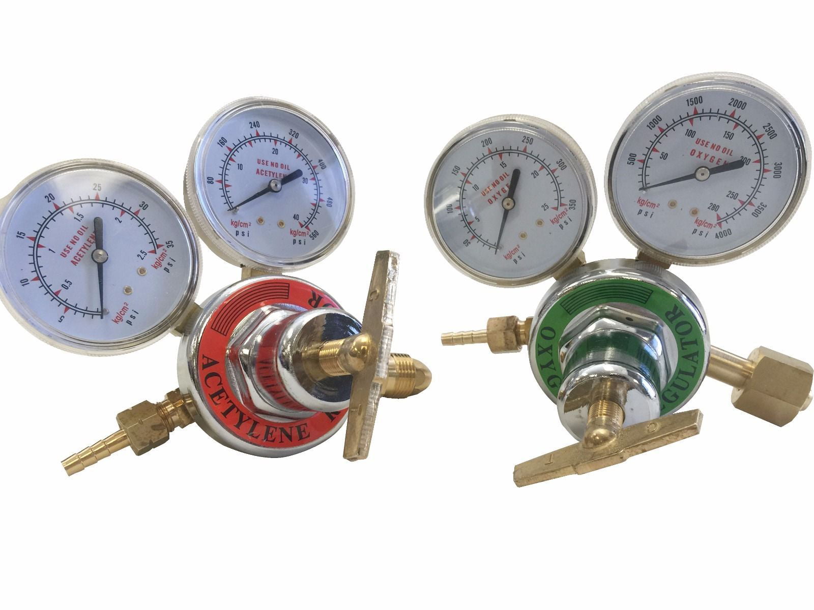 Solid Brass Replacement Oxygen & Acetylene Regulator Gauge for Victor Style Kit 