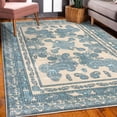 thumbnail image 3 of Boho Decorative Rug, Vintage Look Ethnic Look Pattern of Paisley Details and Bohemian Feels Damask, Quality Carpet for Bedroom Dorm and Living Room, 6 Sizes, Champagne and Blue, by Ambesonne, 3 of 4