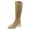 Khaki, variant on WEAIXIMIUNG Womens Steel Toe Boots Fashion Women Leather Solid Color Autumn Thick Sole Square Heels Zipper Mid Booties Round Toe Shoes