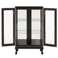 thumbnail image 6 of CQSXDA Vintage Charm Lighted Curio Cabinet Black MDF Glass 43" Display Furniture with Adjustable Shelves, 6 of 16